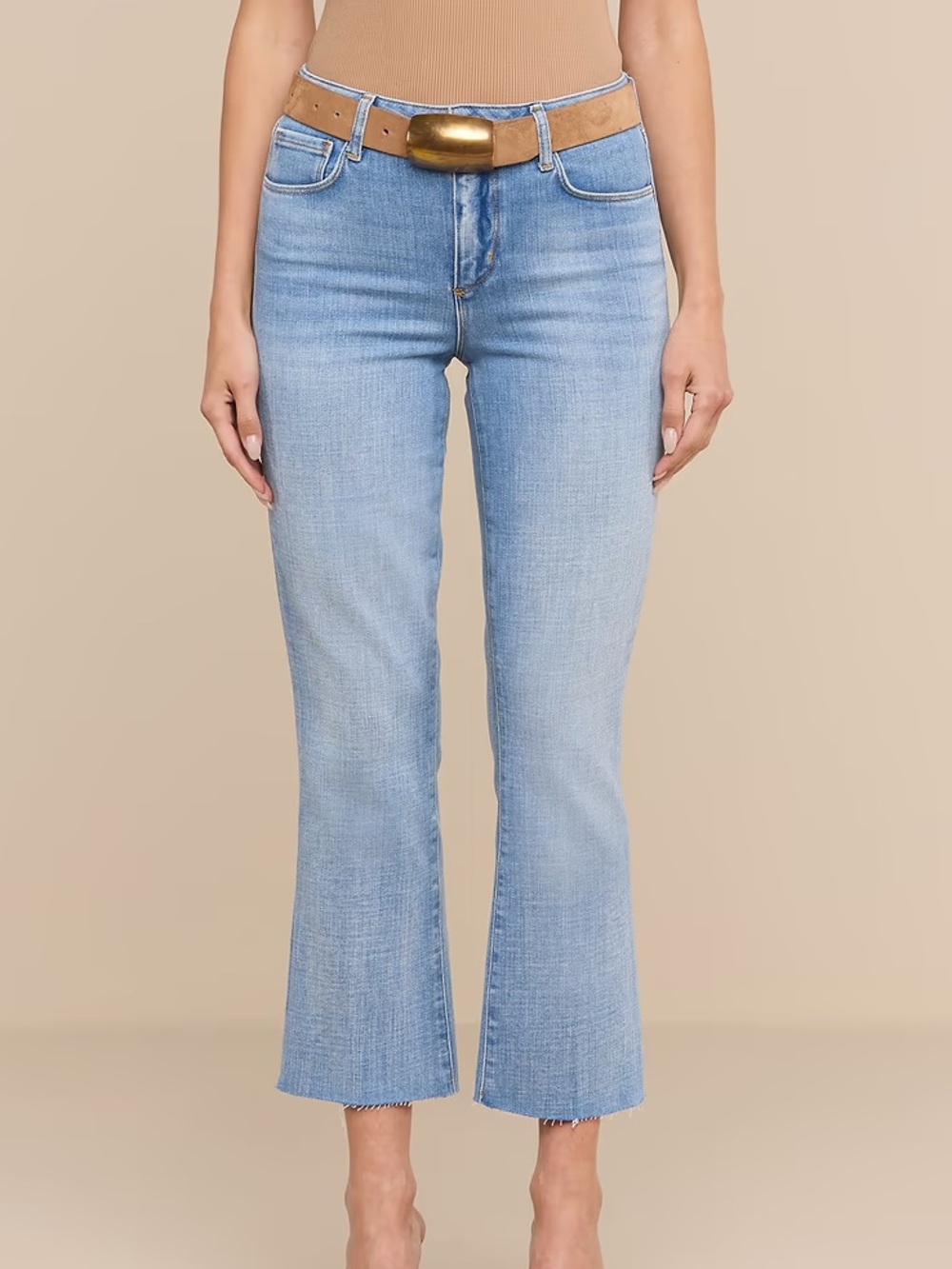 NWOT L'AGENCE Kendra Rae Hem Crop Flare Leg Jeans